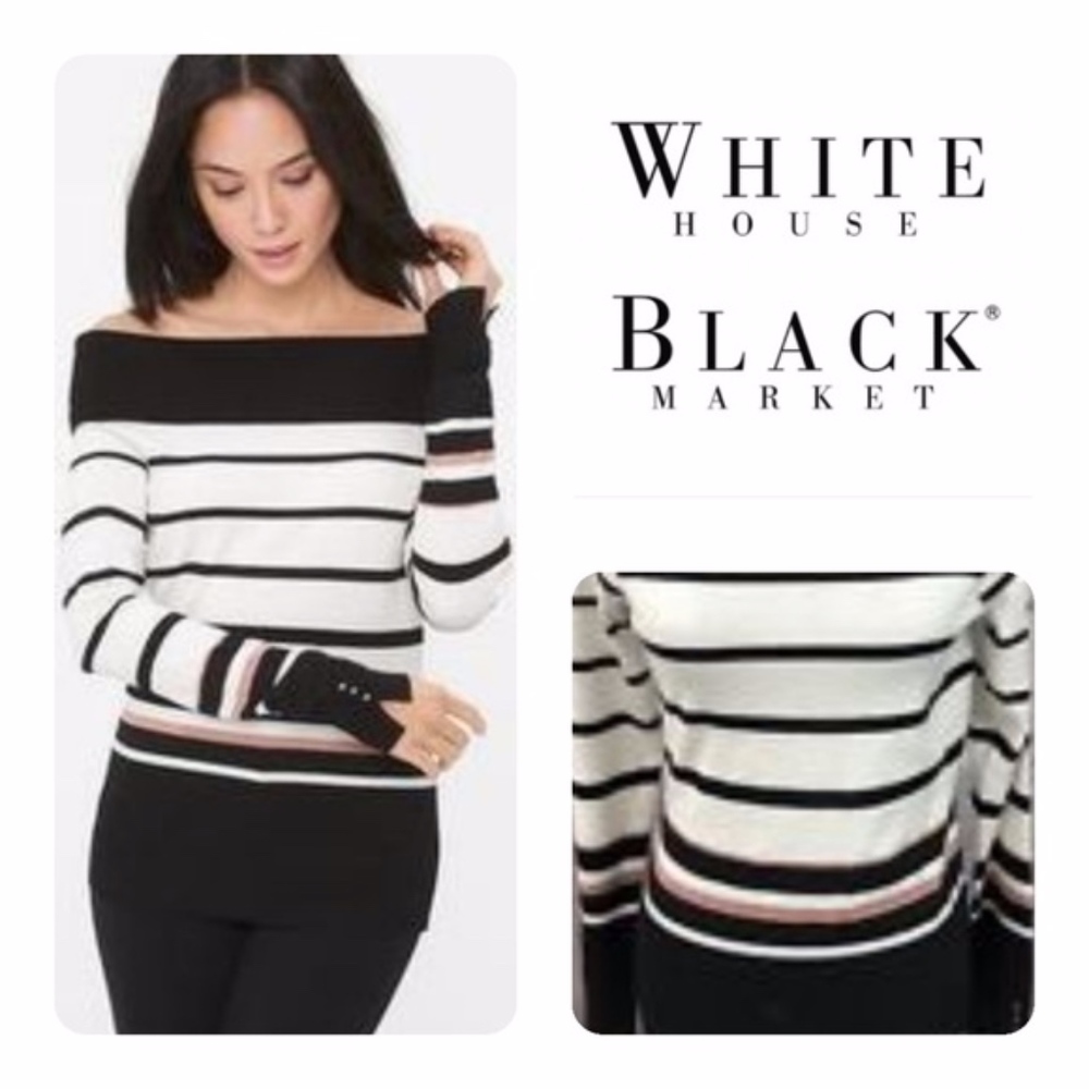 Off-The-Shoulder Striped Sweater